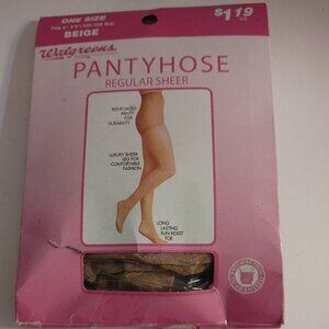 Walgreens Regular Sheer Pantyhose. One Size. Color Beige